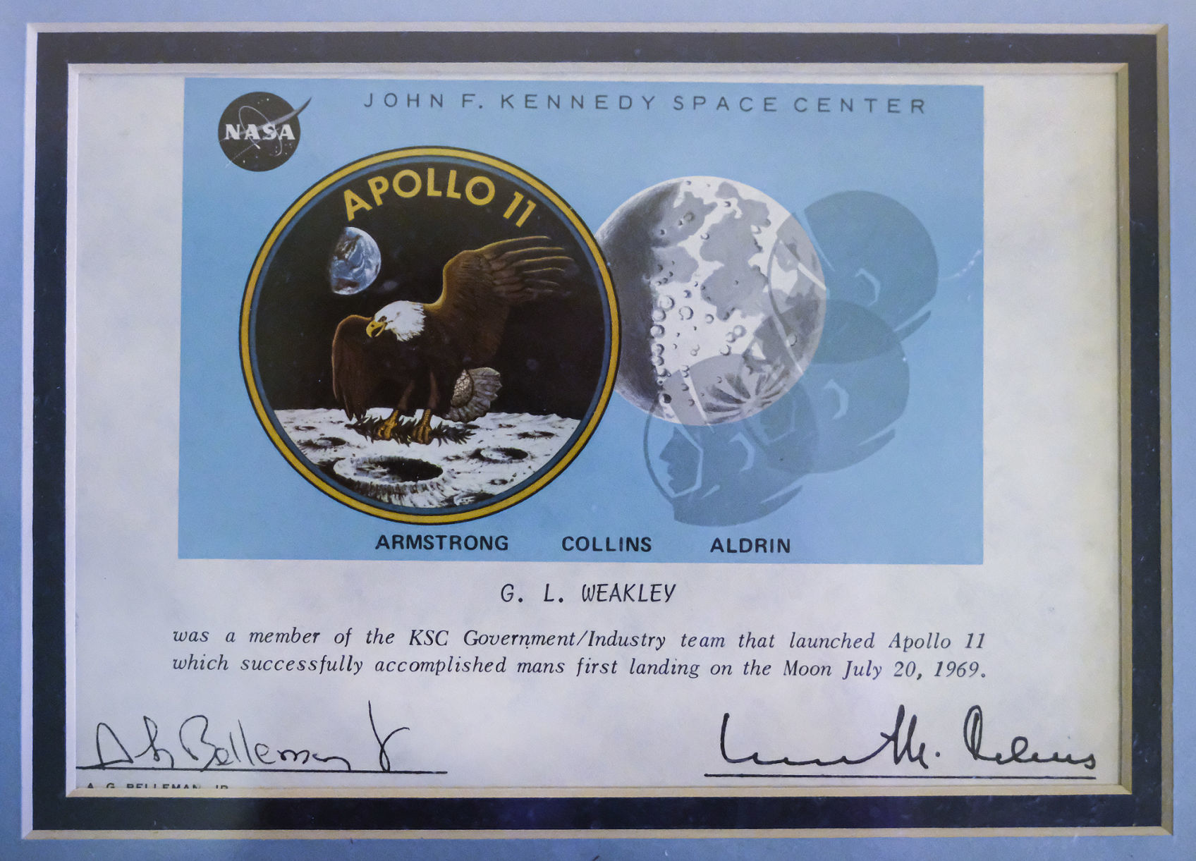 Kennedy Space Center certificate